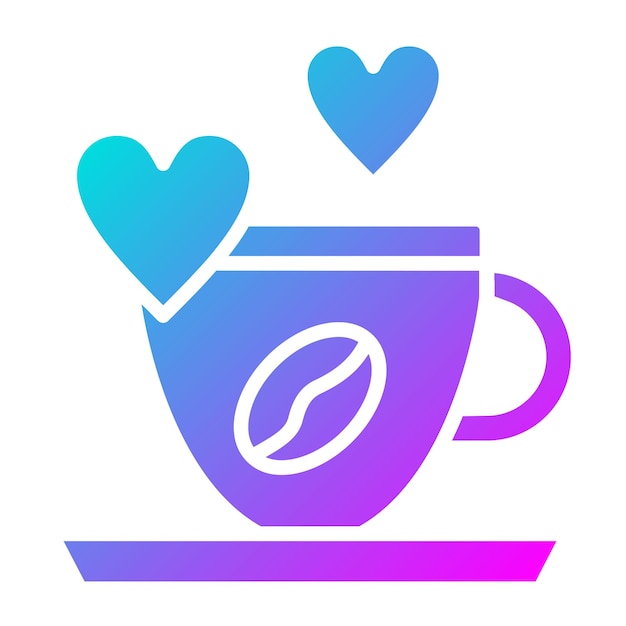 El icono del vector del corazón del café se puede usar para el conjunto de iconos de la cafetería