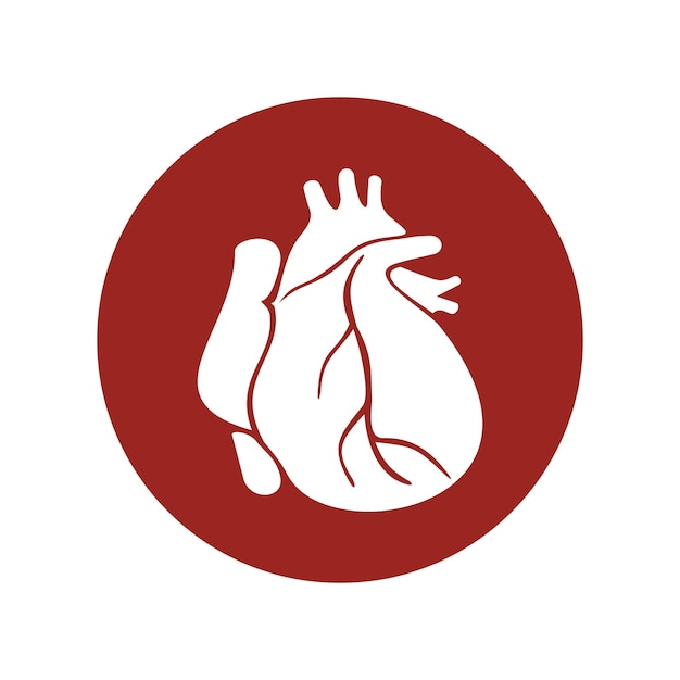 icono del vector del corazón humano