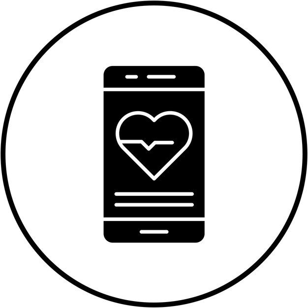 El icono del vector del corazón se puede usar para el conjunto de iconos de juegos en línea