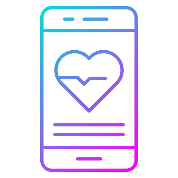 El icono del vector del corazón se puede usar para el conjunto de iconos de juegos en línea