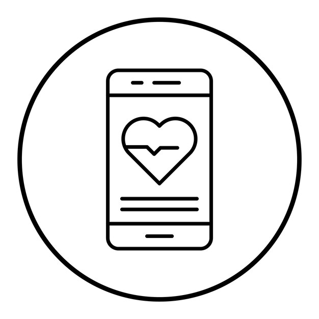 El icono del vector del corazón se puede usar para el conjunto de iconos de juegos en línea