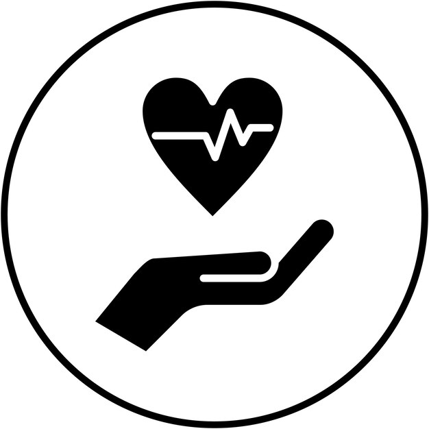 El icono del vector del corazón se puede usar para el conjunto de iconos de medicina