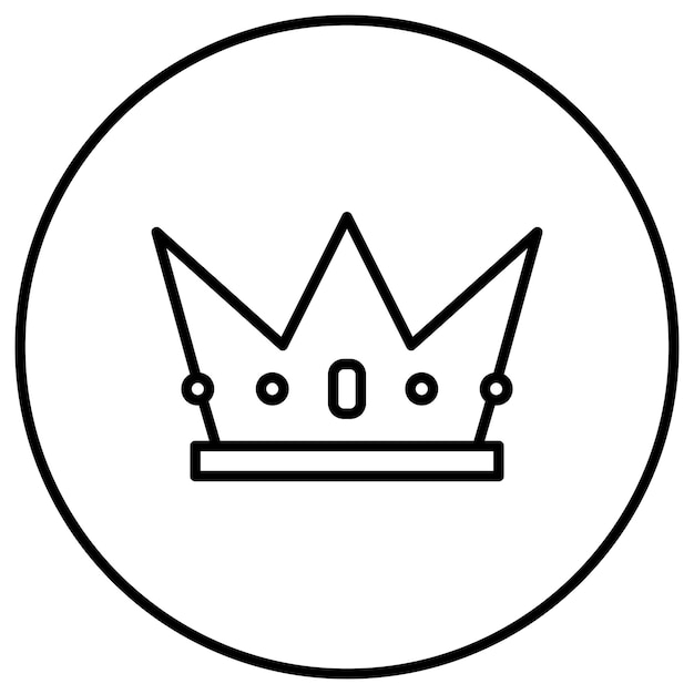 El icono del vector de la corona se puede usar para el conjunto de iconos de cumpleaños