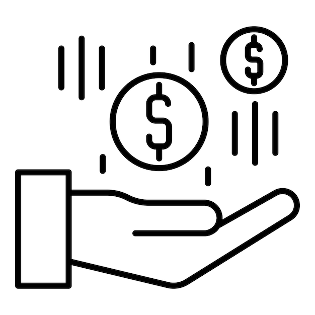 Icono del vector de las corrientes de ingresos