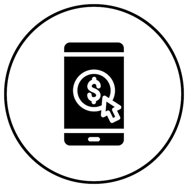 El icono del vector de costo por clic se puede utilizar para el conjunto de iconos de marketing digital