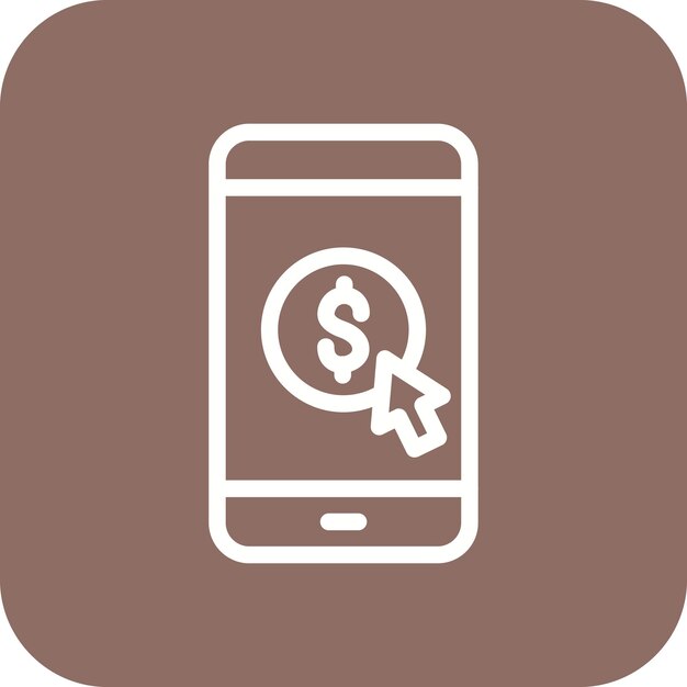 El icono del vector de costo por clic se puede utilizar para el conjunto de iconos de marketing digital