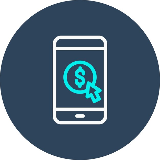 El icono del vector de costo por clic se puede utilizar para el conjunto de iconos de marketing digital
