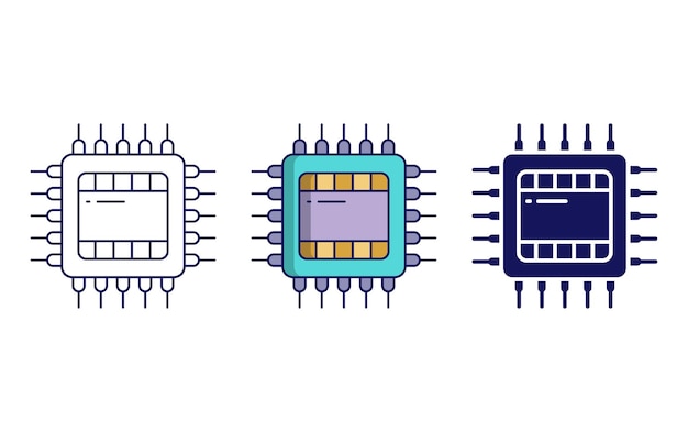 Icono de vector de CPU