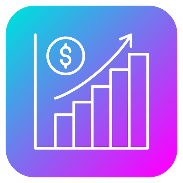 El icono del vector de crecimiento de la economía se puede utilizar para el conjunto de iconos de inicio de negocios