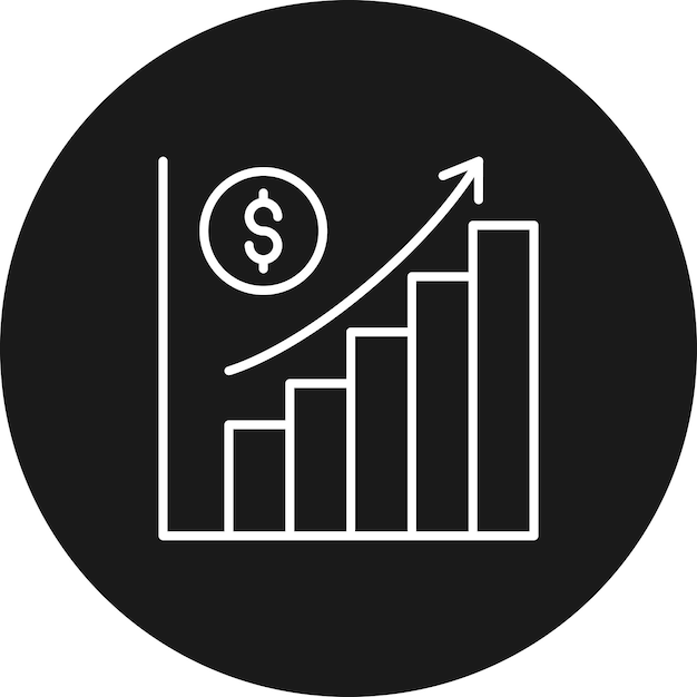 El icono del vector de crecimiento de la economía se puede utilizar para el conjunto de iconos de inicio de negocios