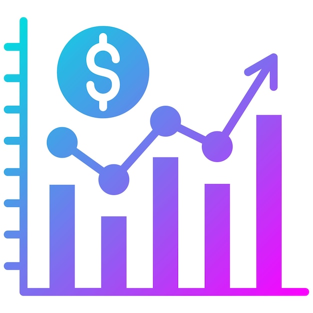 El icono del vector de crecimiento de ingresos se puede utilizar para el conjunto de iconos de Business Analytics
