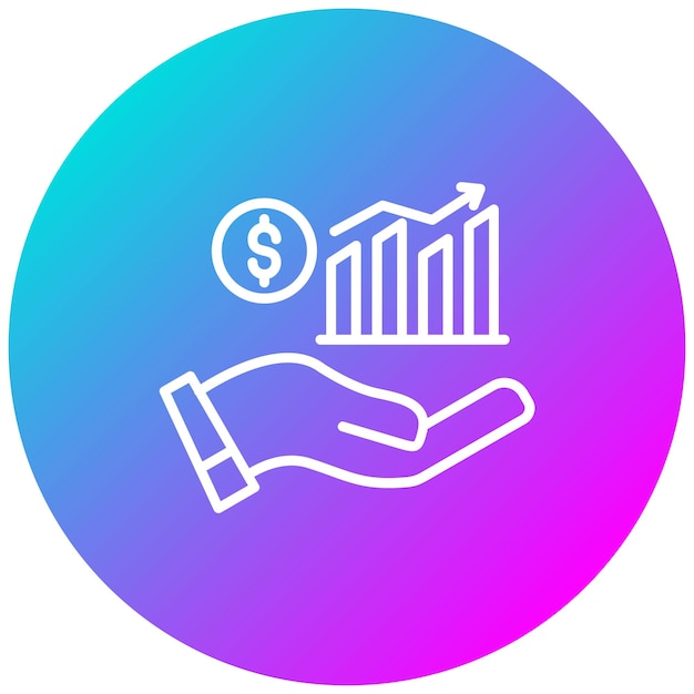 El icono del vector de crecimiento de ingresos se puede utilizar para el conjunto de iconos de rendimiento empresarial