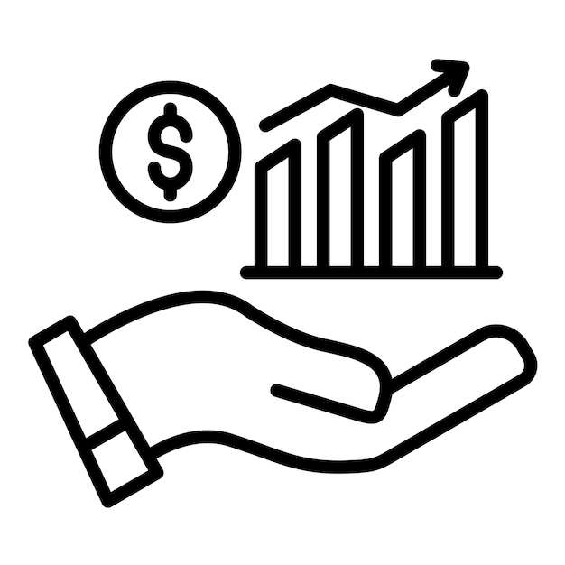 El icono del vector de crecimiento de ingresos se puede utilizar para el conjunto de iconos de rendimiento empresarial