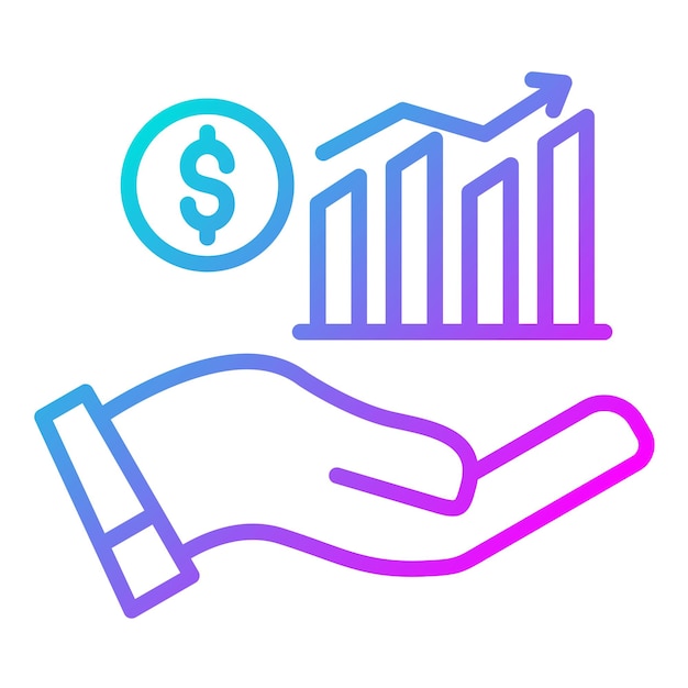 El icono del vector de crecimiento de ingresos se puede utilizar para el conjunto de iconos de rendimiento empresarial