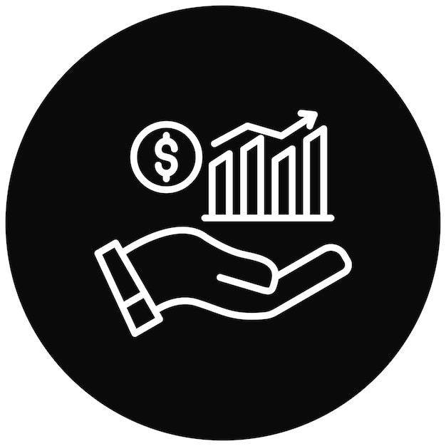 El icono del vector de crecimiento de ingresos se puede utilizar para el conjunto de iconos de rendimiento empresarial