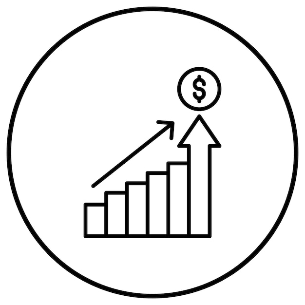 El icono del vector de crecimiento de negocios se puede utilizar para el conjunto de iconos de inicio de negocios