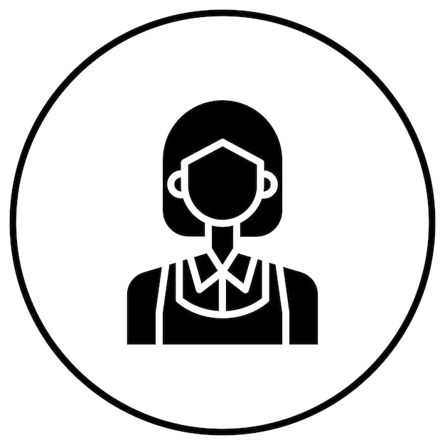 El icono del vector de la criada se puede usar para el conjunto de iconos de limpieza de la casa
