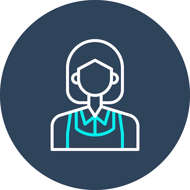 El icono del vector de la criada se puede usar para el conjunto de iconos de limpieza de la casa