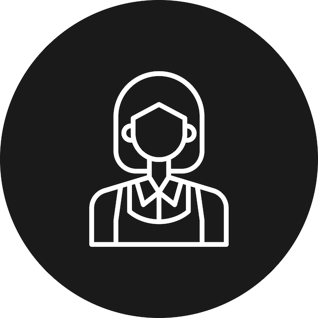 El icono del vector de la criada se puede usar para el conjunto de iconos de limpieza de la casa