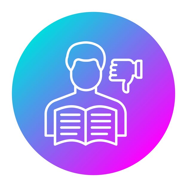 El icono del vector de crítica se puede usar para el conjunto de iconos de literatura