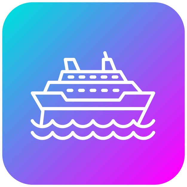 El icono del vector de crucero se puede usar para el conjunto de iconos de Beach Resort