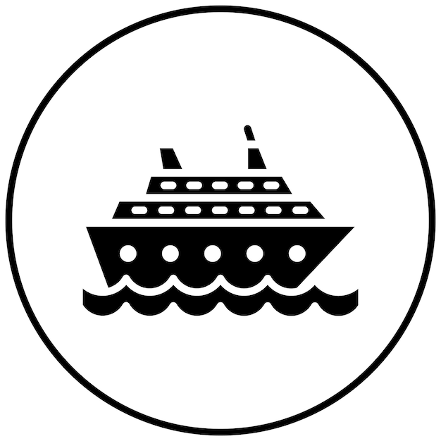 El icono del vector de crucero se puede usar para el conjunto de iconos del océano