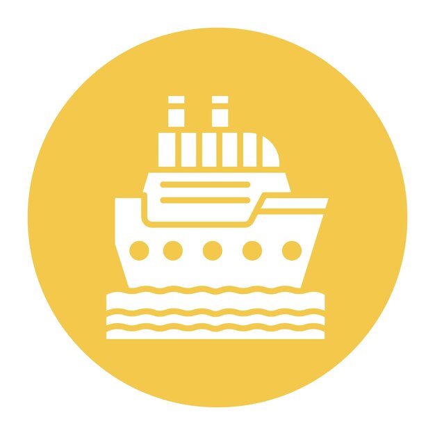 El icono del vector de crucero se puede utilizar para el conjunto de iconos de planificación de vacaciones