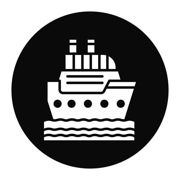El icono del vector de crucero se puede utilizar para el conjunto de iconos de planificación de vacaciones