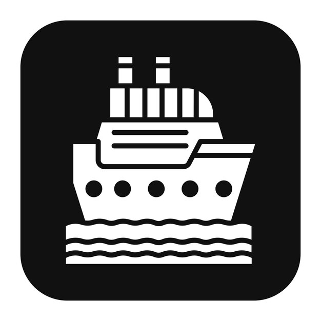 El icono del vector de crucero se puede utilizar para el conjunto de iconos de planificación de vacaciones