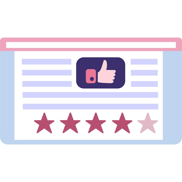 Icono de vector de cuatro estrellas de revisión de cliente de tasa de aplicación