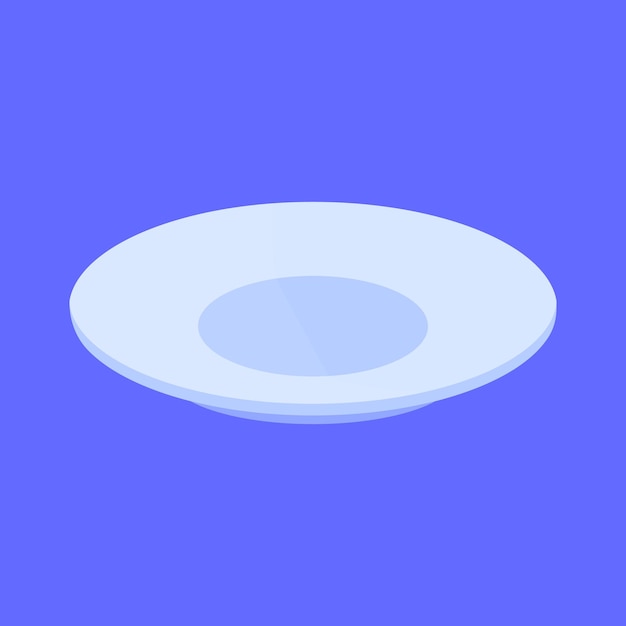 Icono del vector de los cubiertos del plato Icono del plato del plato de la cena Vector del plato vacío