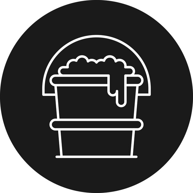El icono del vector del cubo de agua se puede utilizar para el conjunto de iconos de la rutina de higiene
