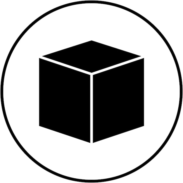 El icono del vector del cubo se puede usar para el conjunto de iconos de la escuela