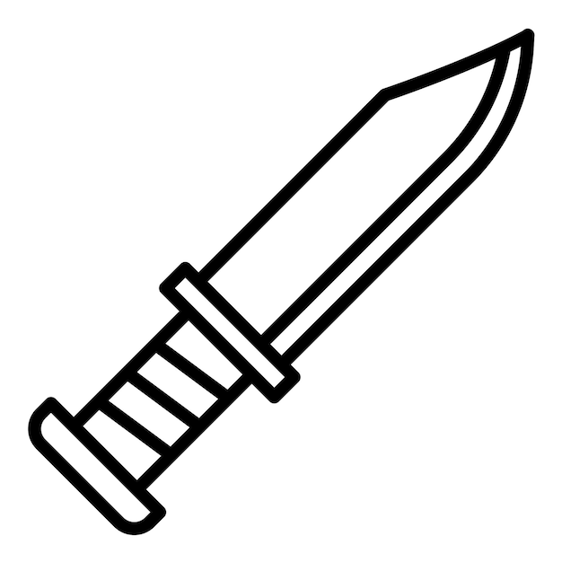El icono del vector del cuchillo se puede usar para el conjunto de iconos de disparo