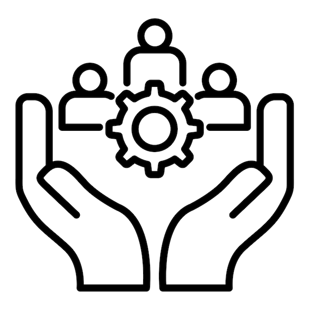 El icono del vector cultural del lugar de trabajo se puede utilizar para el conjunto de iconos de caridad