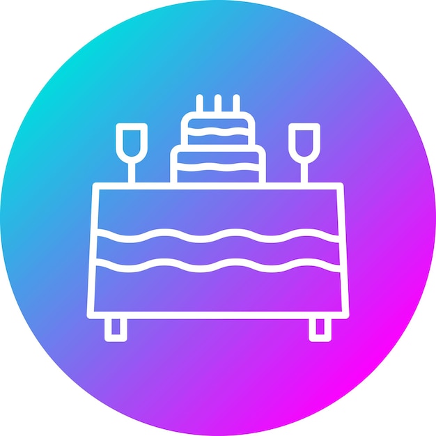 El icono del vector de cumpleaños de la tabla se puede usar para el conjunto de iconos de cumpleañas