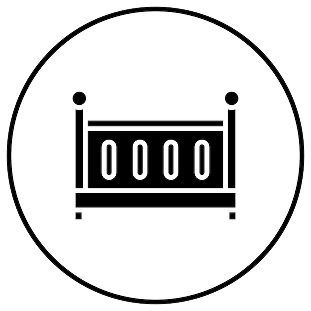 El icono del vector de la cuna se puede usar para el conjunto de iconos interiores