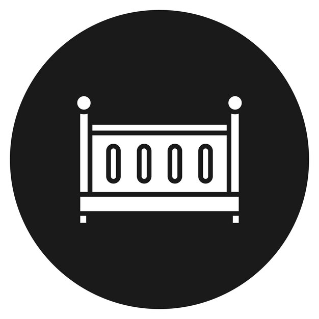 El icono del vector de la cuna se puede usar para el conjunto de iconos interiores