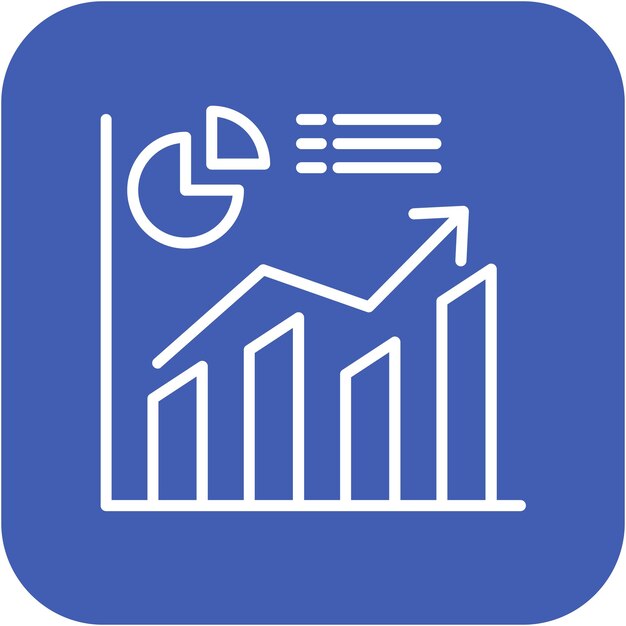 El icono del vector de cuota de mercado se puede utilizar para el conjunto de iconos de rendimiento empresarial