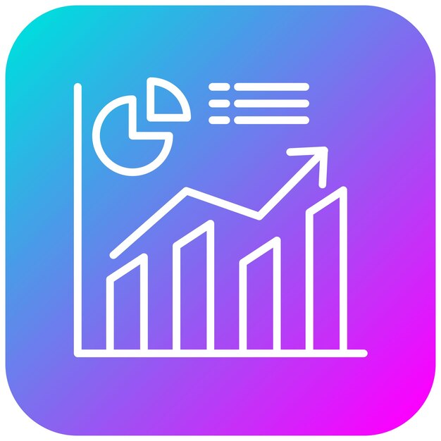 El icono del vector de cuota de mercado se puede utilizar para el conjunto de iconos de rendimiento empresarial