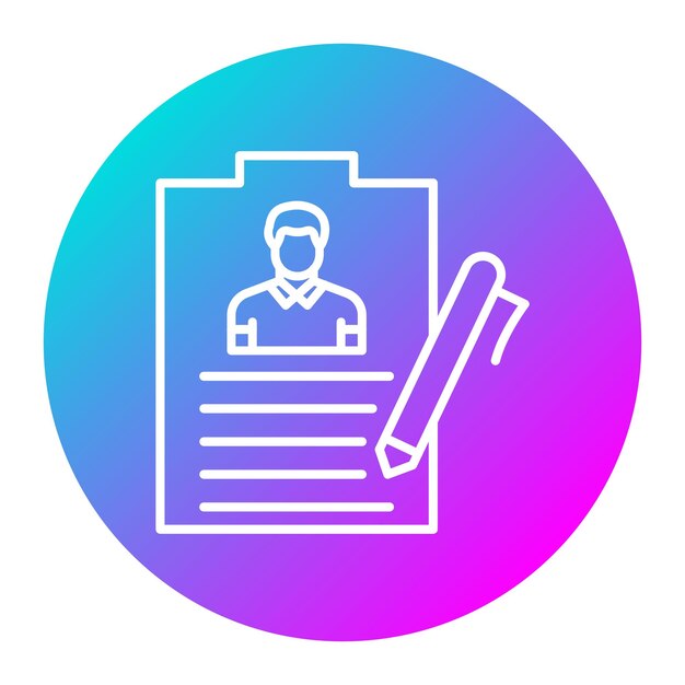 El icono del vector de currículum se puede utilizar para el conjunto de iconos de búsqueda de empleo