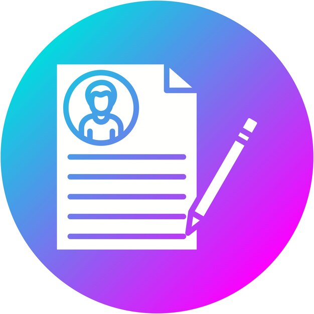 El icono del vector de currículum se puede utilizar para el conjunto de iconos de marketing en línea