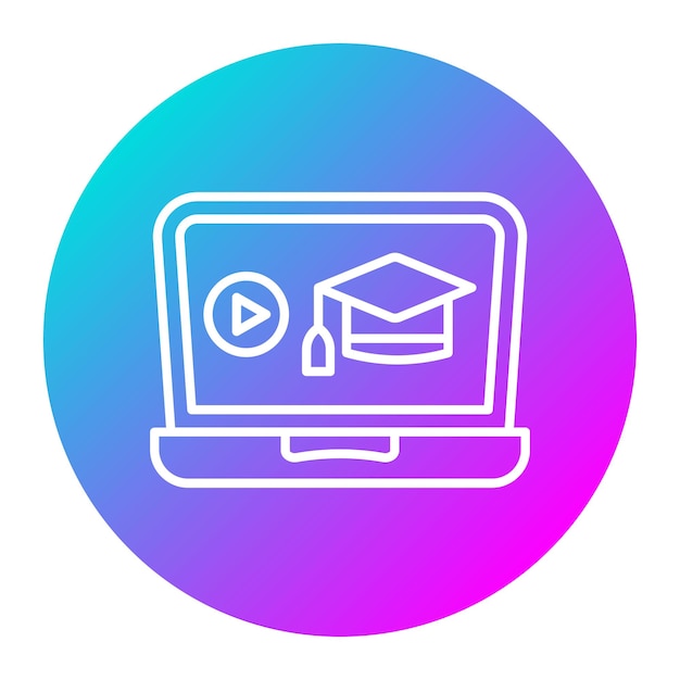 El icono del vector del curso se puede utilizar para el conjunto de iconos de educación en línea