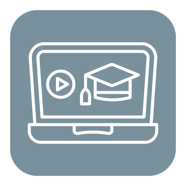 El icono del vector del curso se puede utilizar para el conjunto de iconos de educación en línea