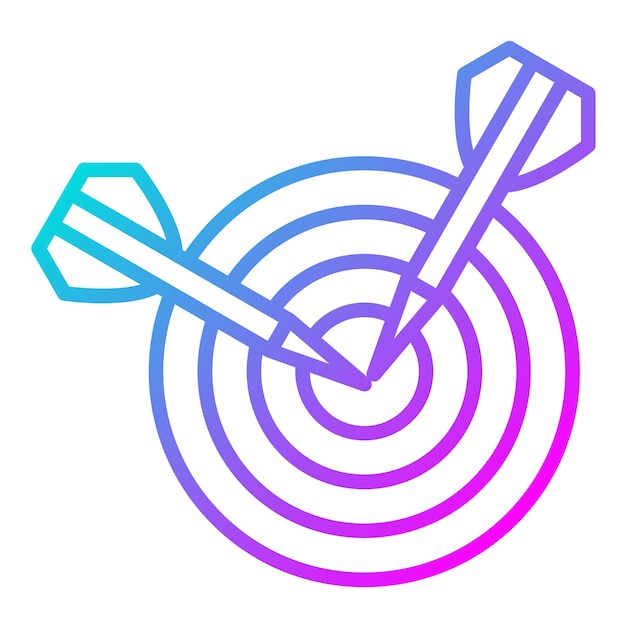 El icono del vector de dardos se puede usar para el conjunto de iconos de tiro con arco