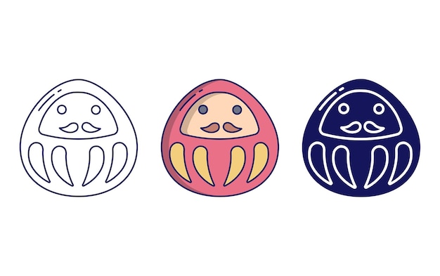 Vector icono de vector de daruma