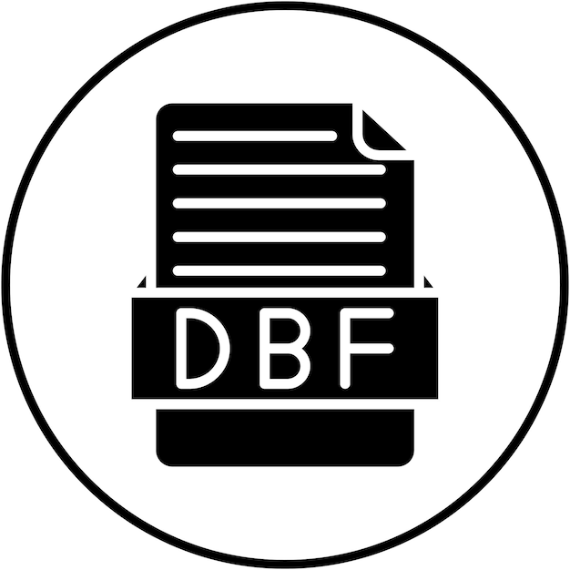 El icono del vector DBF se puede utilizar para el conjunto de iconos de formatos de archivo