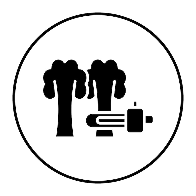 El icono del vector de deforestación se puede usar para el conjunto de iconos del calentamiento global