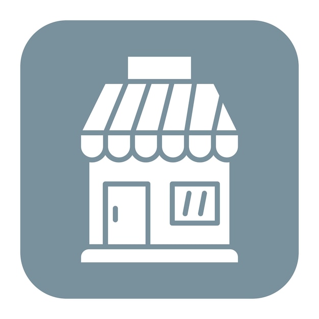 El icono del vector delantero de la tienda se puede utilizar para el conjunto de iconos de negocios y finanzas