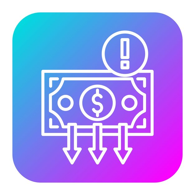 El icono del vector de depreciación se puede utilizar para el conjunto de iconos de crédito y préstamo